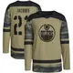 Authentic Men's Jean-Francois Jacques Camo Edmonton Oilers Military Appreciation Practice Jersey