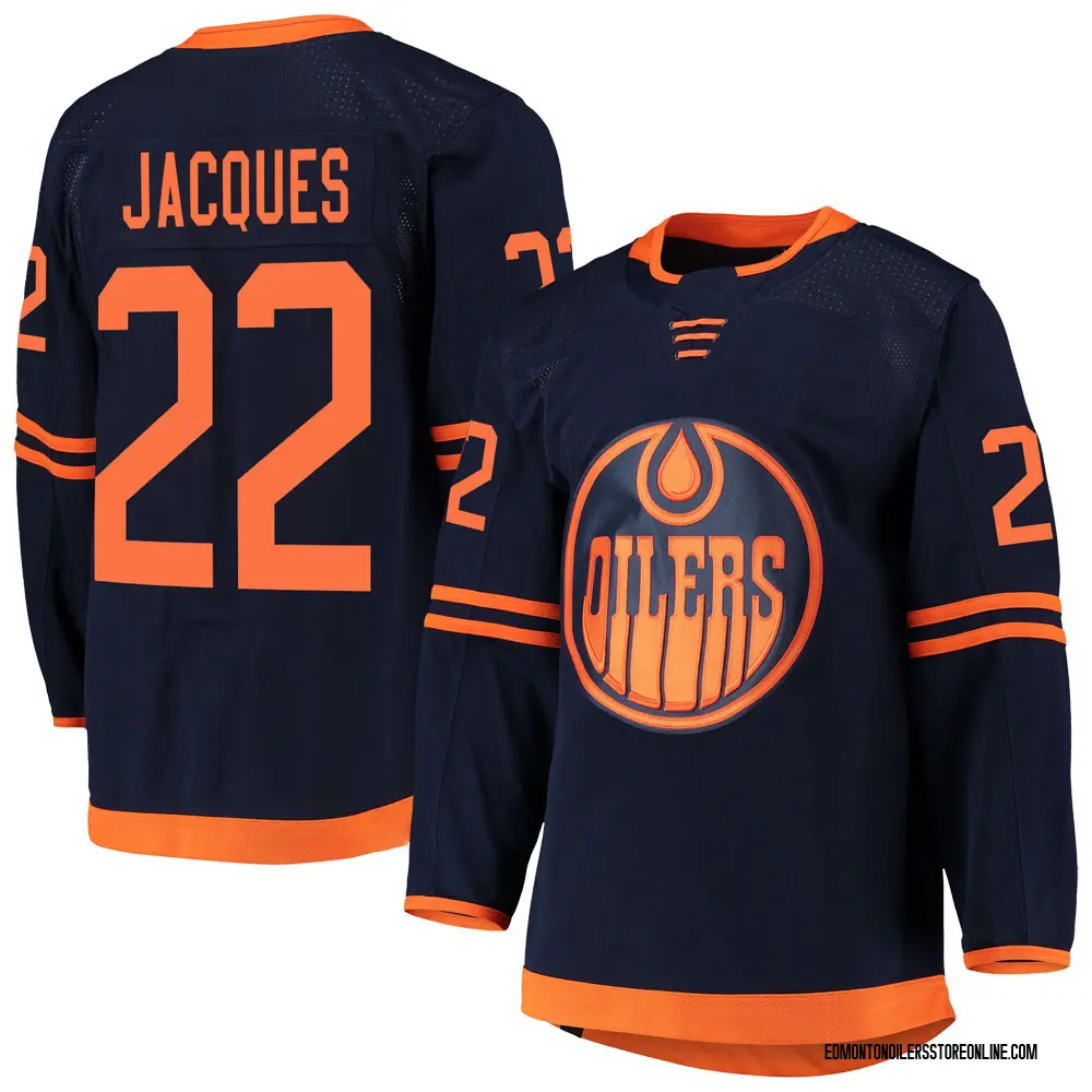 Authentic Men's Jean-Francois Jacques Navy Edmonton Oilers Alternate Primegreen Pro Jersey