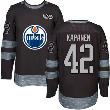 Authentic Men's Kasperi Kapanen Black Edmonton Oilers 1917-2017 100th Anniversary Jersey