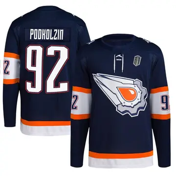 Authentic Men's Vasily Podkolzin Navy Edmonton Oilers Reverse Retro 2.0 2025 Stanley Cup Final Jersey