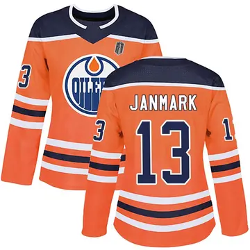 Authentic Women's Mattias Janmark Orange Edmonton Oilers r Home 2025 Stanley Cup Final Jersey