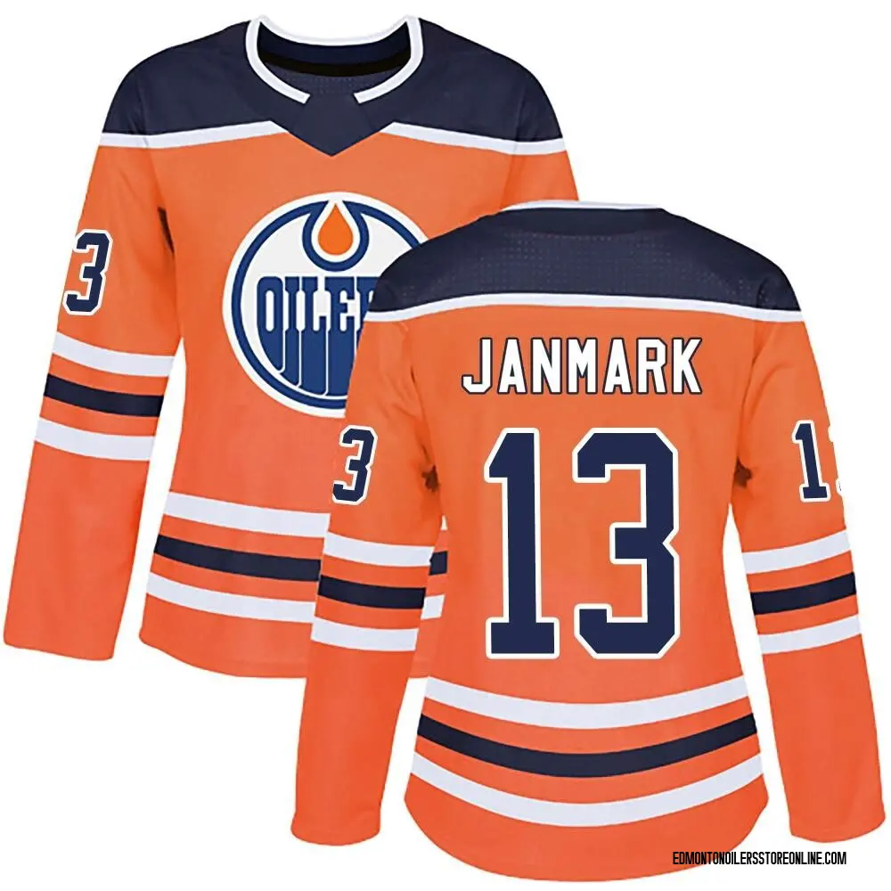 Authentic Women's Mattias Janmark Orange Edmonton Oilers r Home Jersey