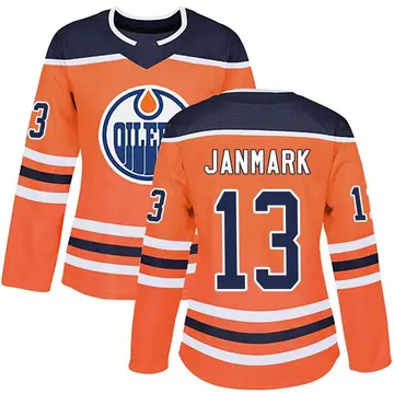 Authentic Women's Mattias Janmark Orange Edmonton Oilers r Home Jersey
