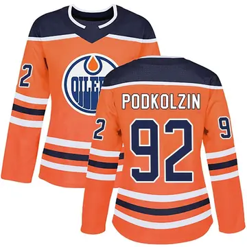 Authentic Women's Vasily Podkolzin Orange Edmonton Oilers r Home Jersey