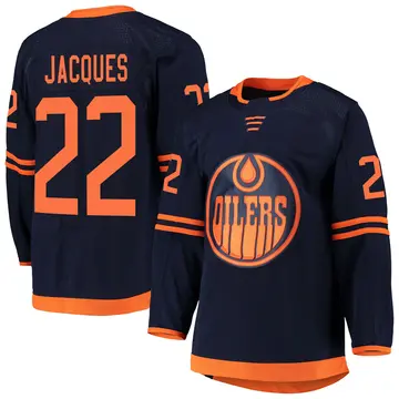 Authentic Youth Jean-Francois Jacques Navy Edmonton Oilers Alternate Primegreen Pro Jersey