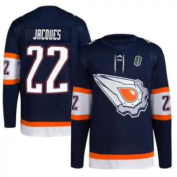 Authentic Youth Jean-Francois Jacques Navy Edmonton Oilers Reverse Retro 2.0 2025 Stanley Cup Final Jersey