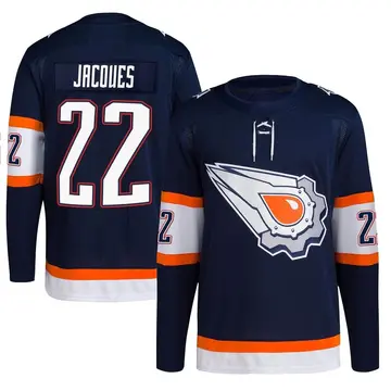 Authentic Youth Jean-Francois Jacques Navy Edmonton Oilers Reverse Retro 2.0 Jersey