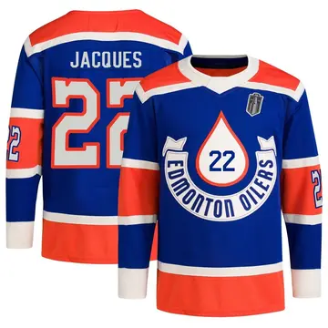 Authentic Youth Jean-Francois Jacques Royal Edmonton Oilers 2023 Heritage Classic Primegreen 2025 Stanley Cup Final Jersey