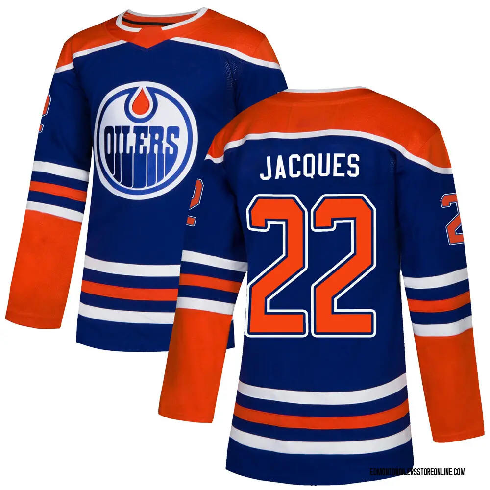 Authentic Youth Jean-Francois Jacques Royal Edmonton Oilers Alternate Jersey