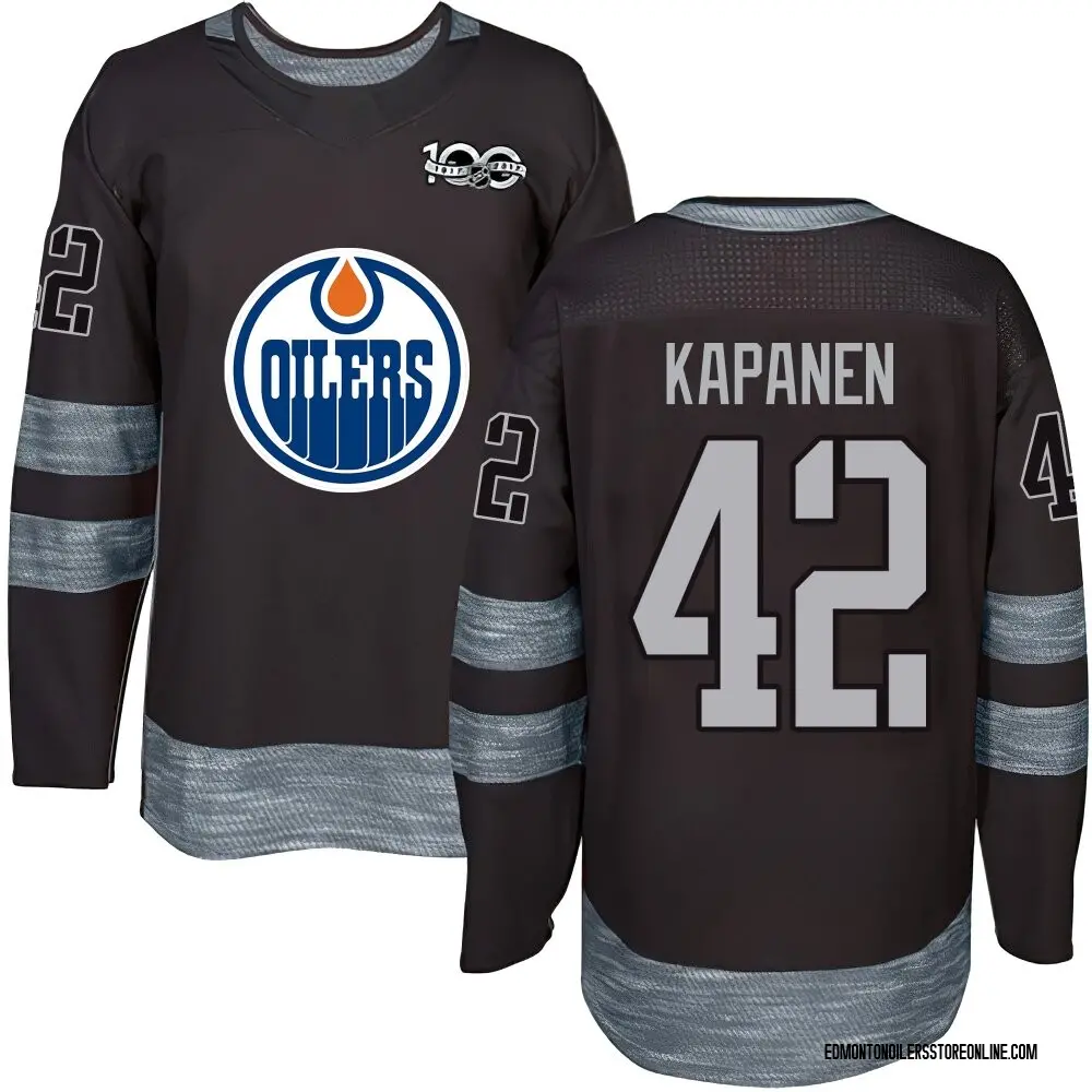 Authentic Youth Kasperi Kapanen Black Edmonton Oilers 1917-2017 100th Anniversary Jersey