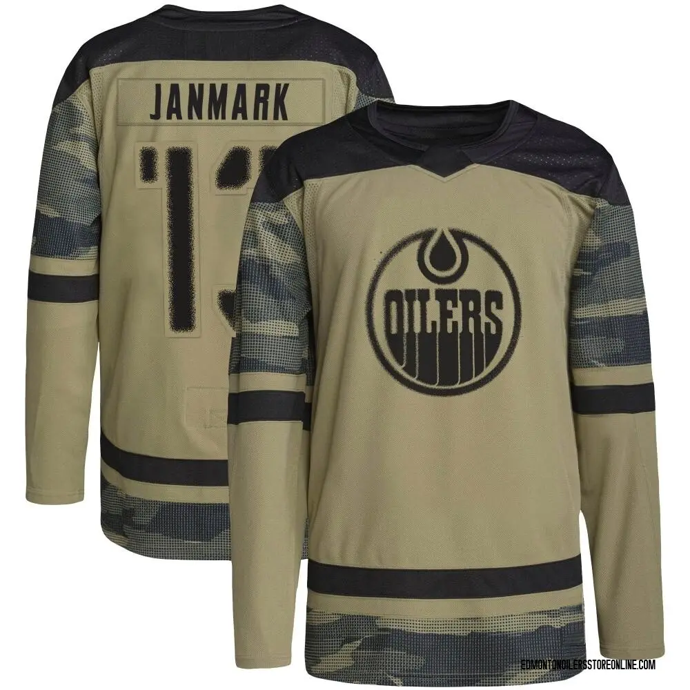 Authentic Youth Mattias Janmark Camo Edmonton Oilers Military Appreciation Practice Jersey