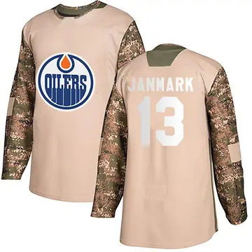 Authentic Youth Mattias Janmark Camo Edmonton Oilers Veterans Day Practice Jersey