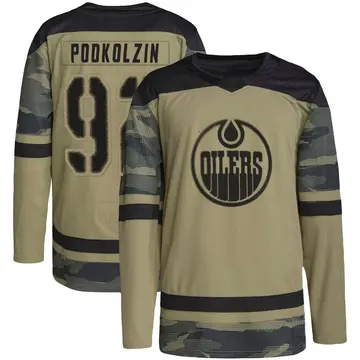 Authentic Youth Vasily Podkolzin Camo Edmonton Oilers Military Appreciation Practice Jersey