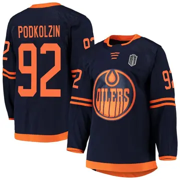 Authentic Youth Vasily Podkolzin Navy Edmonton Oilers Alternate Primegreen Pro 2025 Stanley Cup Final Jersey