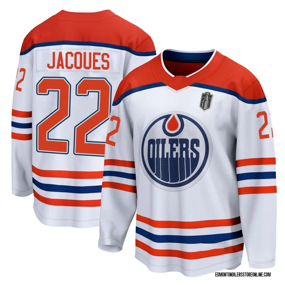 Breakaway Men's Jean-Francois Jacques White Edmonton Oilers 2020/21 Special Edition 2025 Stanley Cup Final Jersey