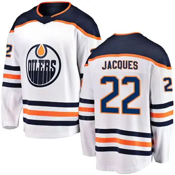 Breakaway Men's Jean-Francois Jacques White Edmonton Oilers Authentic Away Jersey