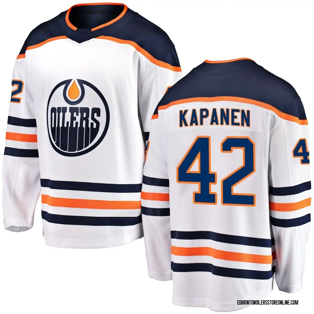 Breakaway Men's Kasperi Kapanen White Edmonton Oilers Away Jersey