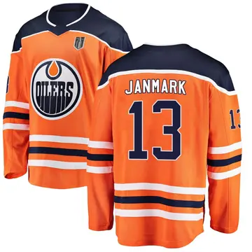 Breakaway Men's Mattias Janmark Orange Edmonton Oilers Home 2025 Stanley Cup Final Jersey