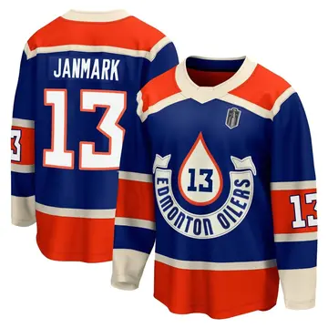Breakaway Men's Mattias Janmark Royal Edmonton Oilers 2023 Heritage Classic Premier 2025 Stanley Cup Final Jersey