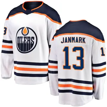 Breakaway Men's Mattias Janmark White Edmonton Oilers Away Jersey