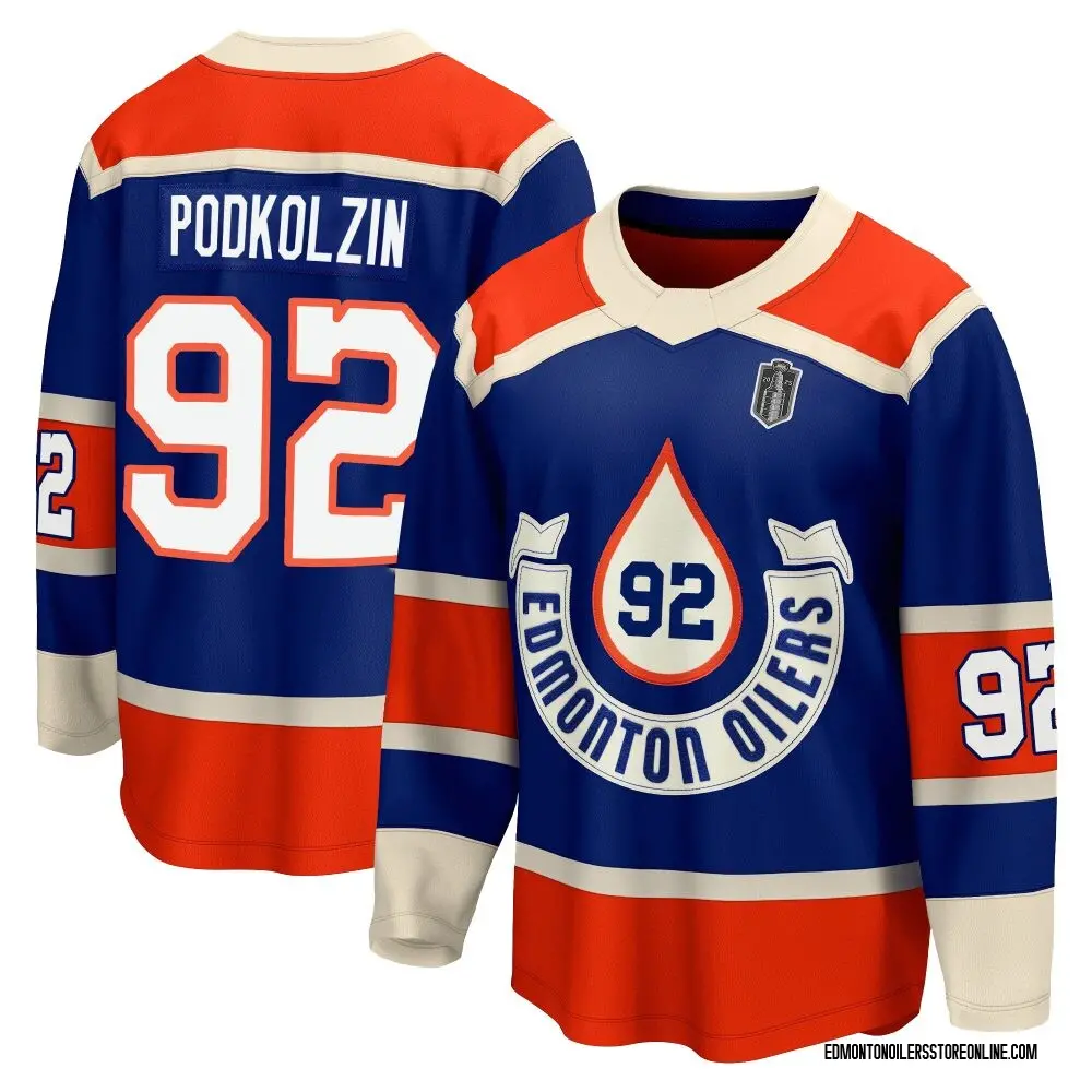 Breakaway Men's Vasily Podkolzin Royal Edmonton Oilers 2023 Heritage Classic Premier 2025 Stanley Cup Final Jersey