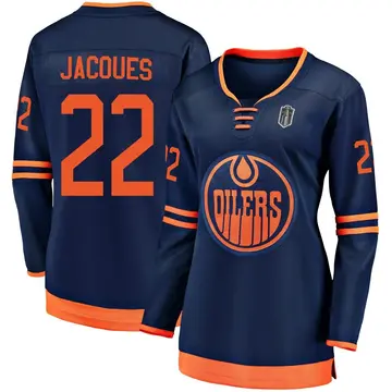 Breakaway Women's Jean-Francois Jacques Navy Edmonton Oilers Alternate 2018/19 2025 Stanley Cup Final Jersey