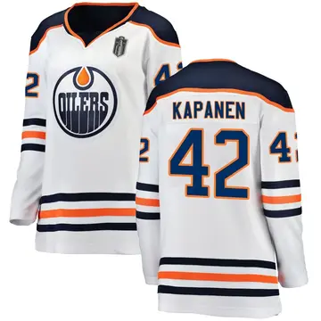 Breakaway Women's Kasperi Kapanen White Edmonton Oilers Away 2025 Stanley Cup Final Jersey