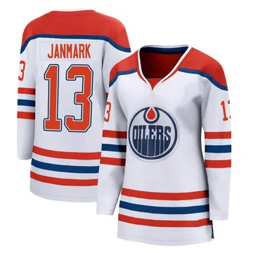 Breakaway Women's Mattias Janmark White Edmonton Oilers 2020/21 Special Edition Jersey