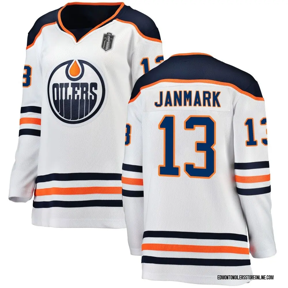Breakaway Women's Mattias Janmark White Edmonton Oilers Away 2025 Stanley Cup Final Jersey