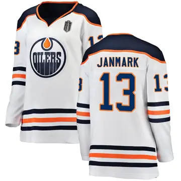 Breakaway Women's Mattias Janmark White Edmonton Oilers Away 2025 Stanley Cup Final Jersey