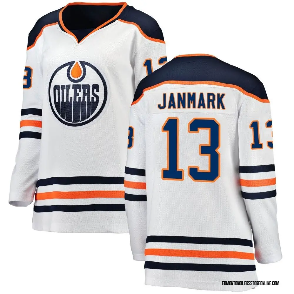 Breakaway Women's Mattias Janmark White Edmonton Oilers Away Jersey