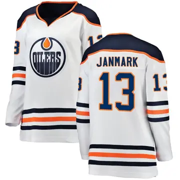 Breakaway Women's Mattias Janmark White Edmonton Oilers Away Jersey