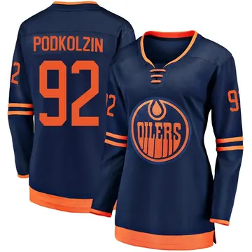 Breakaway Women's Vasily Podkolzin Navy Edmonton Oilers Alternate 2018/19 Jersey