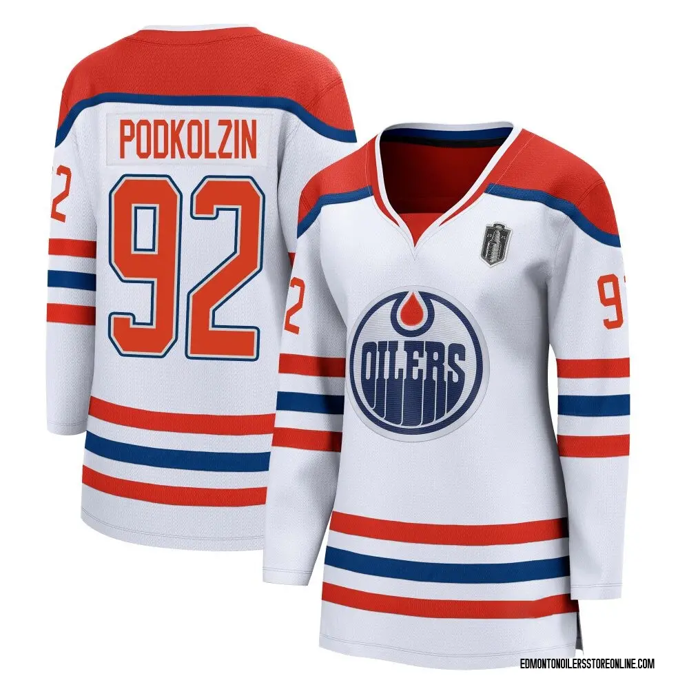 Breakaway Women's Vasily Podkolzin White Edmonton Oilers 2020/21 Special Edition 2025 Stanley Cup Final Jersey