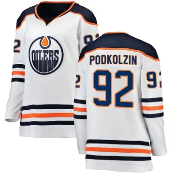 Breakaway Women's Vasily Podkolzin White Edmonton Oilers Away Jersey