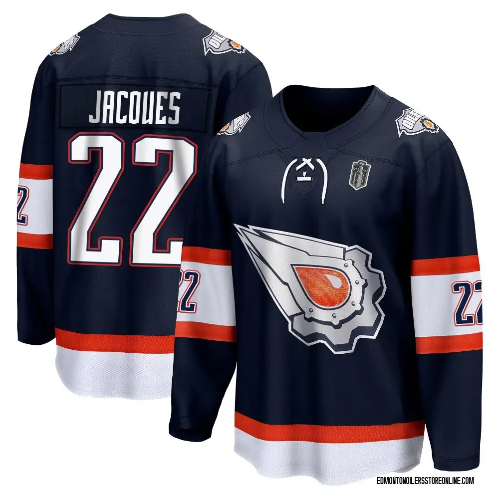 Breakaway Youth Jean-Francois Jacques Navy Edmonton Oilers Special Edition 2.0 2025 Stanley Cup Final Jersey