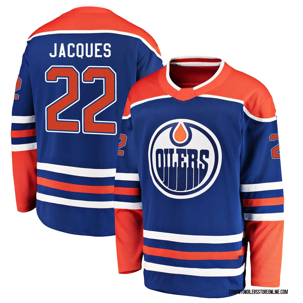Breakaway Youth Jean-Francois Jacques Royal Edmonton Oilers Alternate Jersey
