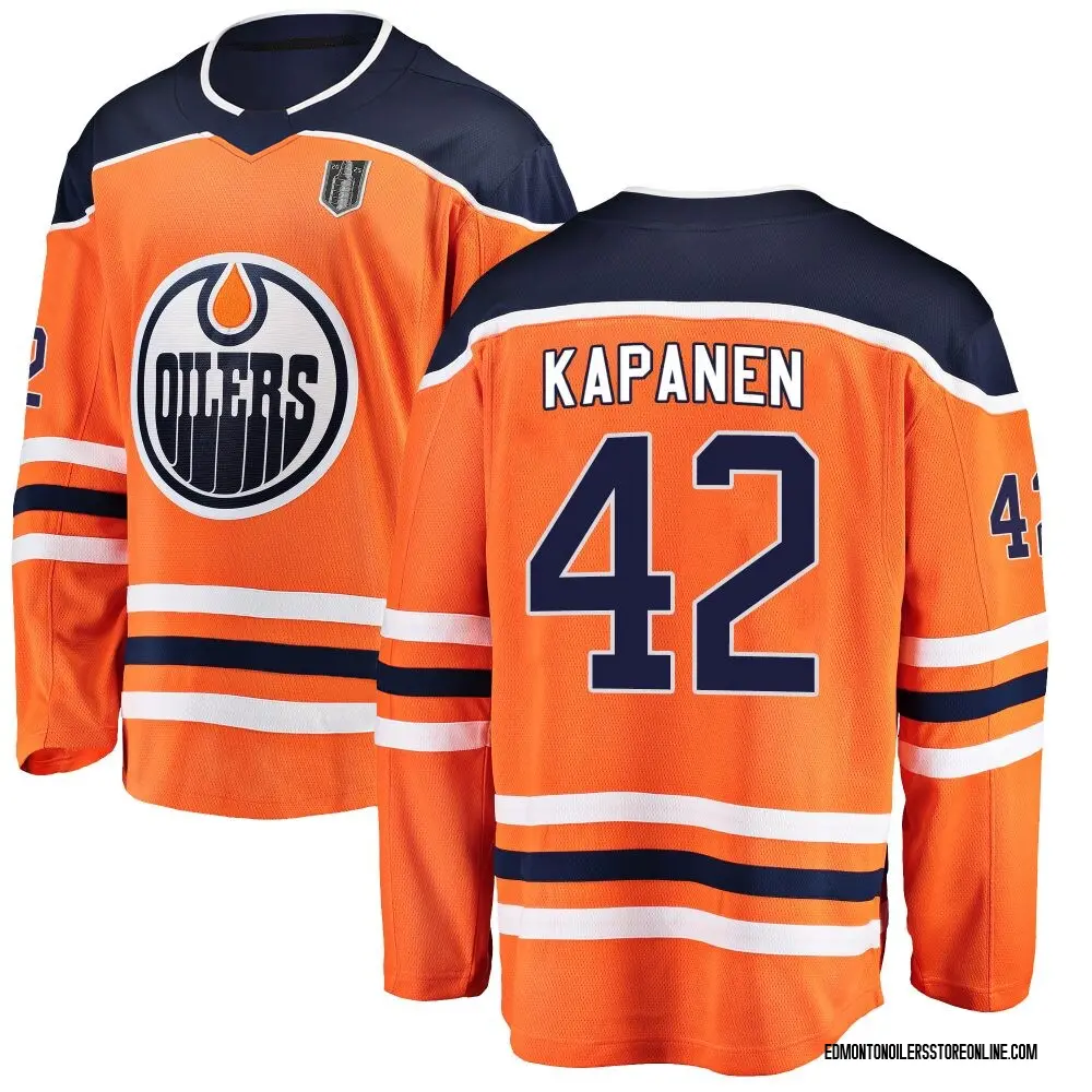 Breakaway Youth Kasperi Kapanen Orange Edmonton Oilers Home 2025 Stanley Cup Final Jersey