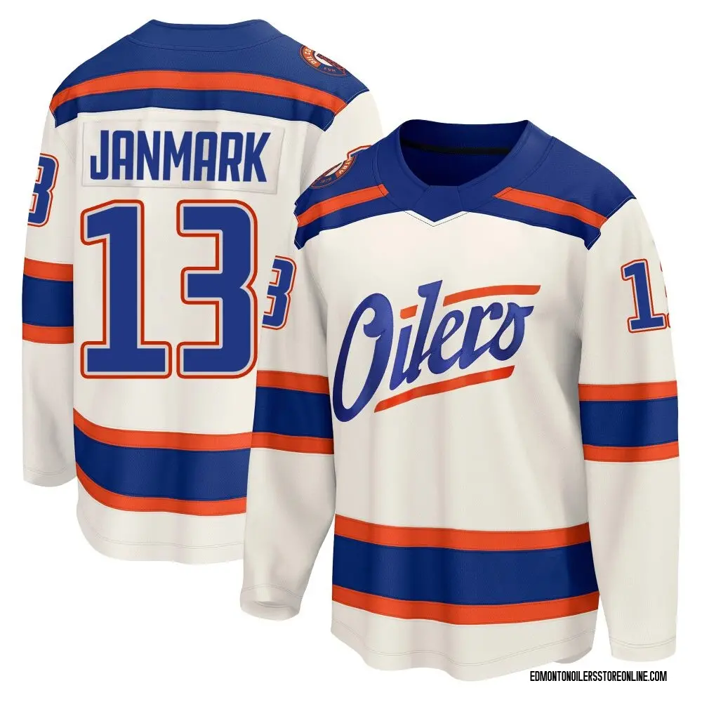 Breakaway Youth Mattias Janmark Edmonton Oilers Light Beige Alternate Jersey