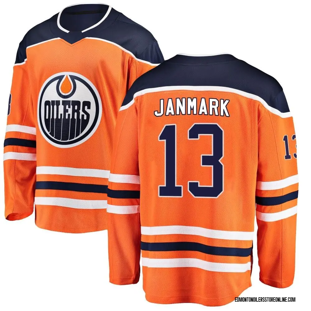 Breakaway Youth Mattias Janmark Orange Edmonton Oilers Home Jersey