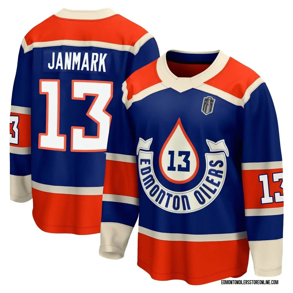 Breakaway Youth Mattias Janmark Royal Edmonton Oilers 2023 Heritage Classic Premier 2025 Stanley Cup Final Jersey