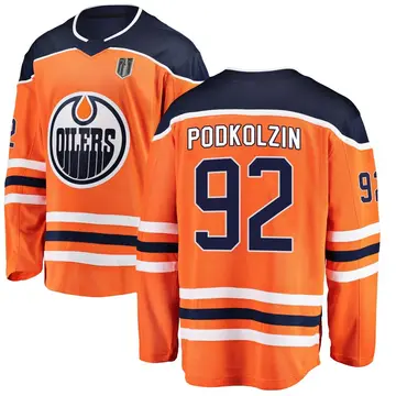 Breakaway Youth Vasily Podkolzin Orange Edmonton Oilers Home 2025 Stanley Cup Final Jersey