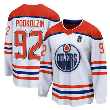 Breakaway Youth Vasily Podkolzin White Edmonton Oilers 2020/21 Special Edition 2025 Stanley Cup Final Jersey