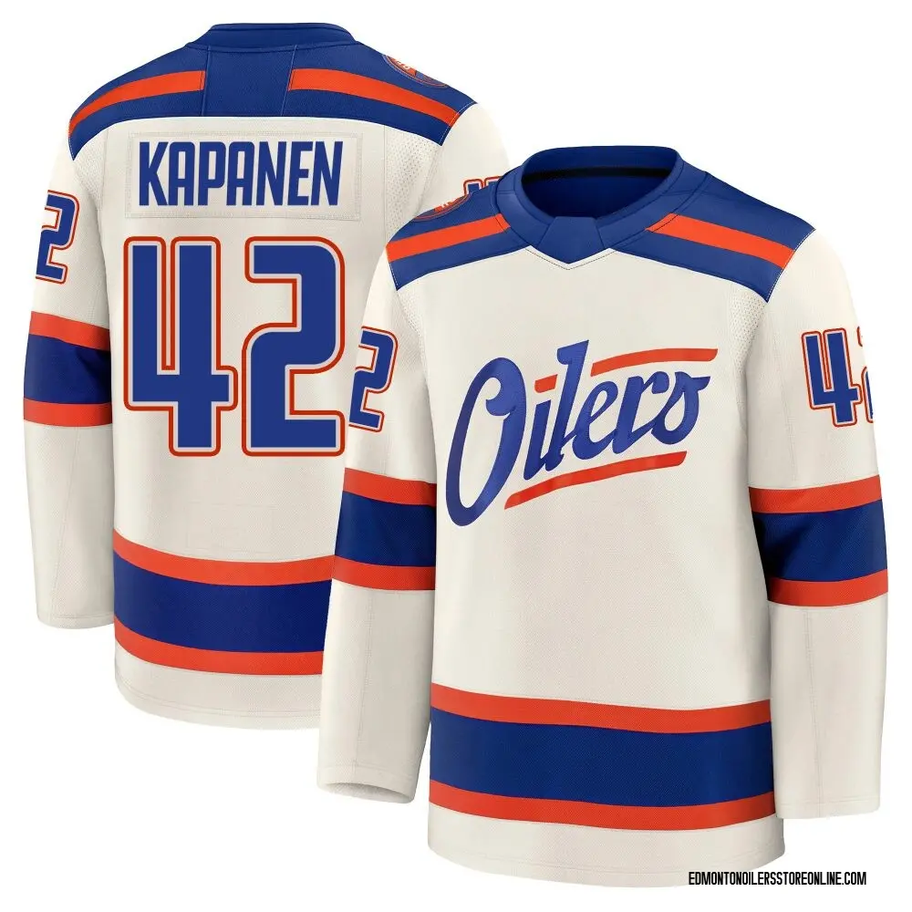 Premium Men's Kasperi Kapanen Edmonton Oilers Light Beige Alternate Jersey