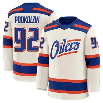 Premium Men's Vasily Podkolzin Edmonton Oilers Light Beige Alternate Jersey