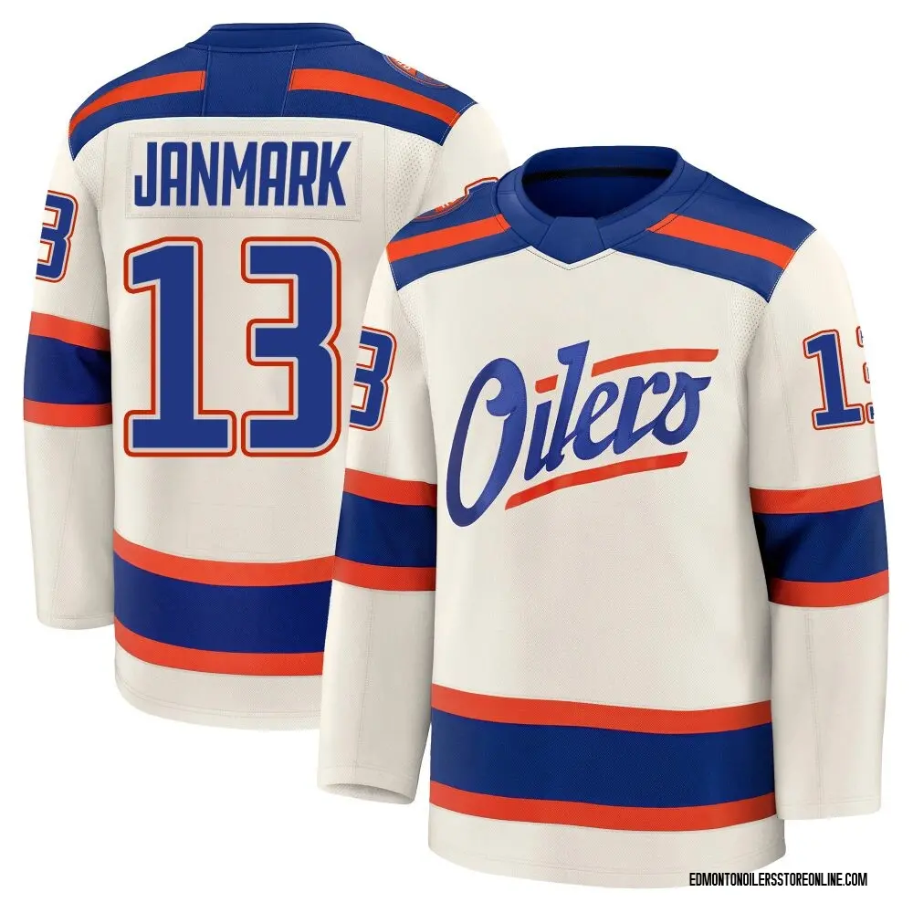 Premium Youth Mattias Janmark Edmonton Oilers Light Beige Alternate Jersey