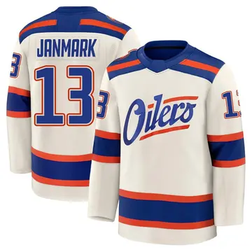 Premium Youth Mattias Janmark Edmonton Oilers Light Beige Alternate Jersey